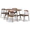 Baxton Studio Wyatt Mid-Century Modern Walnut Wood 5-Piece Dining Set 142-8020-8021 - alternate 7